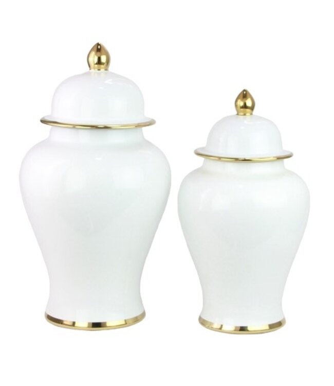 Pot à Gingembre Chinois Porcelaine Blanc Fait Main D25xH46cm