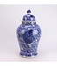 Chinese Ginger Jar Porcelain Blue White Koi Fish Hand-Painted D27xH51cm