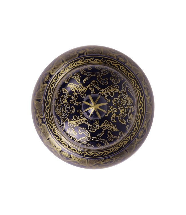 Tarro de Jengibre Chino Porcelana Azul Marino Dragón Pintado a Mano D13xAl24cm