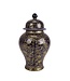 Chinesischer Vase mit Deckel Porzellan Navy Blau Drache Handgemalt D13xH24cm