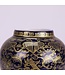 Chinesischer Vase mit Deckel Porzellan Navy Blau Drache Handgemalt D13xH24cm