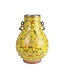 Fine Asianliving Chinesische Vase Porzellan Gelbe Handgemalt D22xH31cm