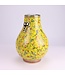 Vase Chinois Porcelaine Jaune Peint à la Main D22xH31cm