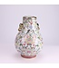 Vase Chinois Porcelaine Blanc Peint à la Main D22xH31cm