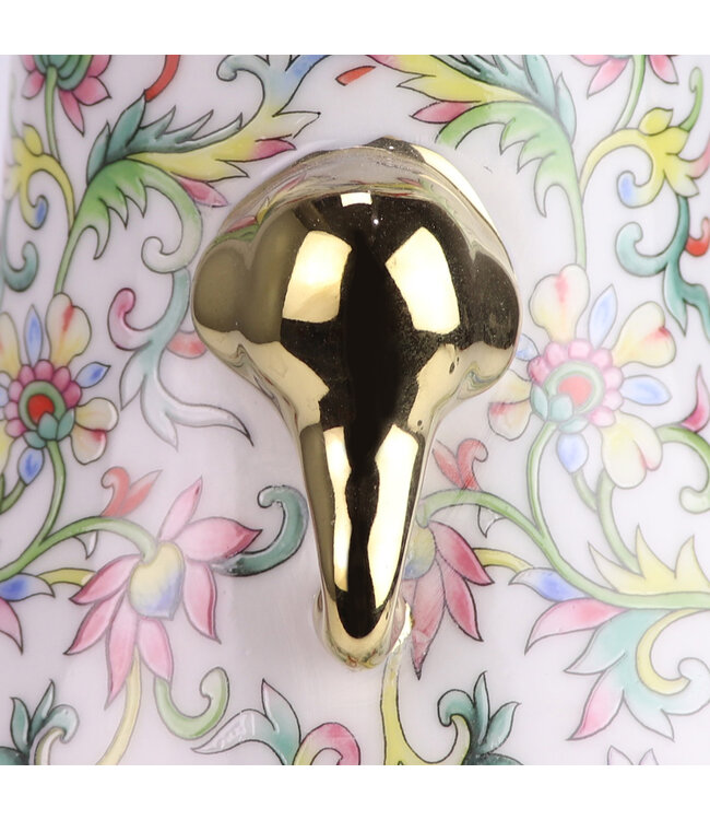 Chinese Vase Porcelain White Hand-Painted D22xH31cm