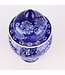 Chinesischer Vase mit Deckel Porzellan Navy Blau Pfingstrosen Handgemalt D19xH36cm