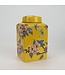 Vaso Ginger Jar Cinese in Porcellana Giallo Fiori Dipinto a Mano D12xA21cm