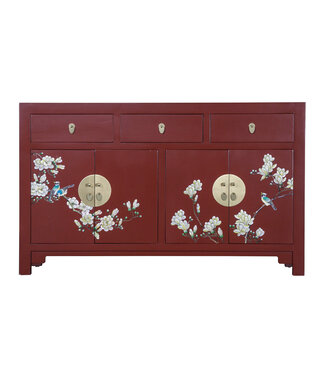 Fine Asianliving Buffet Chinois Scarlet Rouge Peint à la Main - Orientique Collection L140xP35xH85cm