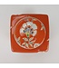 Pot à Gingembre Chinois Porcelaine Orange Fleurs Peint à la Main D14xH26cm