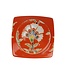Chinesischer Vase mit Deckel Porzellan Orange Blumen Handgemalt D12xH21cm