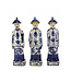 Fine Asianliving Figurine en Porcelaine Empereur Chinois Trois Générations Bleu Blanc Peint à la Main Set/3 L8xPxH27cm