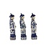 Chinese Emperor Porcelain Figurine Three Generations Blue White Hand-Painted Set/3 W8xD6xH27cm