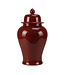 Chinese Gemberpot Porselein Rood Handgemaakt D24xH44cm