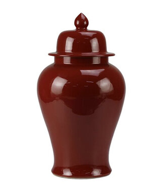 Fine Asianliving Vaso Ginger Jar Cinese in Porcellana Rosso Fatto a Mano D24xA44cm
