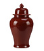 Vaso Ginger Jar Cinese in Porcellana Rosso Fatto a Mano D24xA44cm