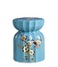 Ceramic Garden Stool Blue Birds Handmade - Serina D26xH35cm