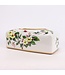 Chinese Tissuebox Porselein Wit Bloemen B23xD9xH14cm