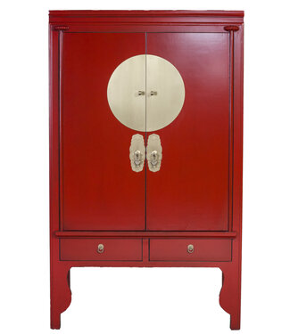 Fine Asianliving Armadio Nuziale Cinese Lucky Rosso - Orientique Collezione L100xP55xA175cm