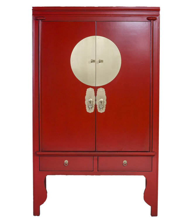 Chinesischer Hochzeitsschrank Lucky Rot - Orientique Kollektion B100xT55xH175cm