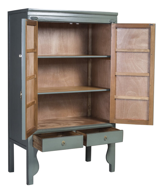 Armadio Nuziale Cinese Grigio Oliva - Orientique Collezione L100xP55xA175cm