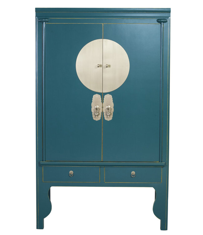 Chinese Wedding Cabinet Teal - Orientique Collection W100xD55xH175cm