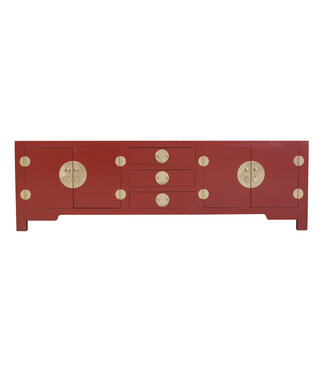 Fine Asianliving Meuble TV Chinois Rouge Rubis - Orientique Collection L175xP47xH54cm