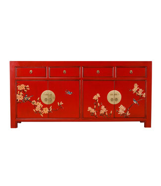 Fine Asianliving Aparador Chino Lucky Rojo Pintado a Mano - Orientique Colección An180xP40xAl85cm