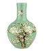Vase Chinois Menthe Fleurs Fait Main D31xH47cm