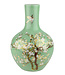 Vase Chinois Menthe Fleurs Fait Main D41xH57cm