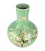 Vase Chinois Menthe Fleurs Fait Main D41xH57cm