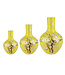 Vase Chinois Jaune Fleurs Fait Main D24xH36cm