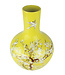 Vase Chinois Jaune Fleurs Fait Main D31xH47cm