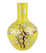 Fine Asianliving Vase Chinois Jaune Fleurs Fait Main D41xH57cm
