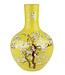 Vase Chinois Jaune Fleurs Fait Main D41xH57cm