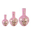 Vase Chinois Rose Fleurs Fait Main D31xH47cm