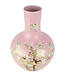 Vase Chinois Rose Fleurs Fait Main D41xH57cm