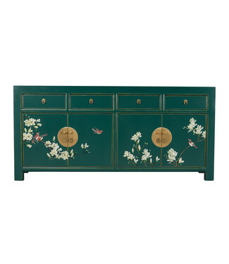 Fine Asianliving Chinese Sideboard Teal Hand-Painted - Orientique Collection W180xD40xH85cm