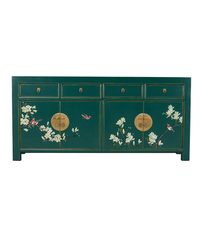 Chinese Sideboard Teal Hand-Painted - Orientique Collection W180xD40xH85cm