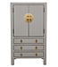 Armoire Chinoise Gris Pastel - Orientique Collection L63xP38xH110cm