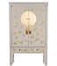 Chinesischer Hochzeitsschrank Moonshine Greige Handbemalt - Orientique Kollektion B105xT55xH175cm