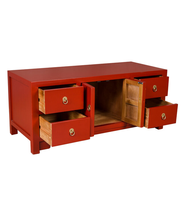 Mueble TV Chino Lucky Rojo - Orientique Colección An106xP45xAl46cm