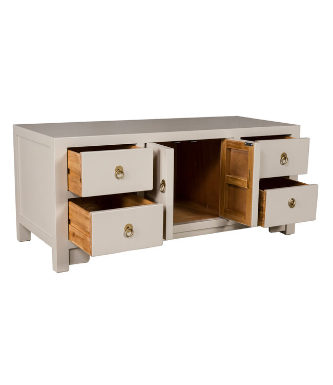 Chinese TV Cabinet Moonshine Greige - Orientique Collection W106xD45xH46cm