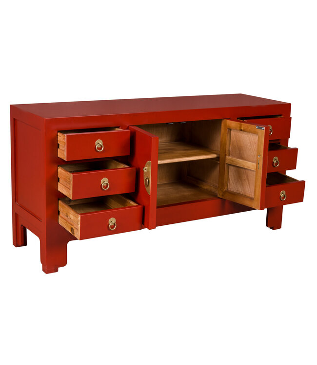 Chinese TV Kast Lucky Rood - Orientique Collectie B121xD37xH61cm