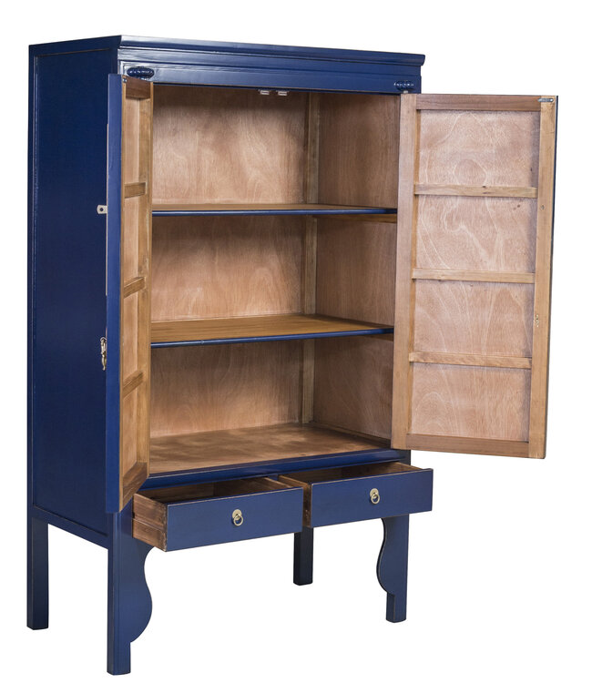Chinese Bruidskast Midnight Blauw - Orientique Collectie B100xD55xH175cm