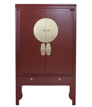 Fine Asianliving Chinese Bruidskast Rood Scarlet Rouge - Orientique Collectie B100xD55xH175cm