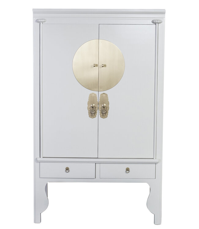 Chinesischer Hochzeitsschrank Moonshine Greige - Orientique Kollektion B100xT55xH175cm