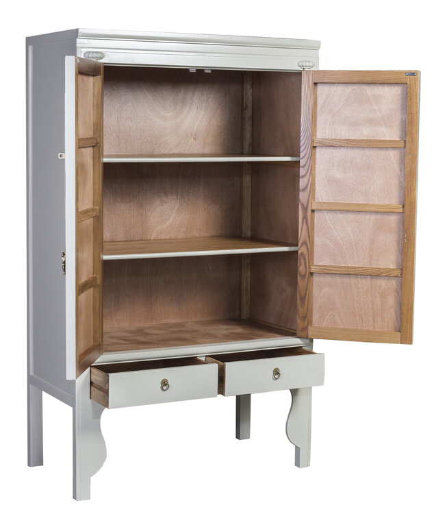 Chinese Wedding Cabinet Moonshine Greige - Orientique Collection W100xD55xH175cm