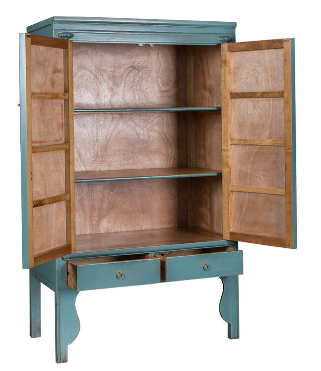 Chinese Wedding Cabinet Arctic Blue Grey - Orientique Collection W100xD55xH175cm