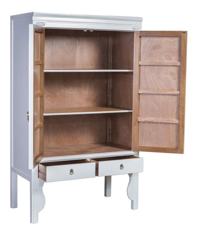 Chinese Bruidskast Sneeuw Wit - Orientique Collectie B100xD55xH175cm