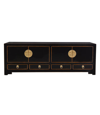 Fine Asianliving Meuble TV Chinois Onyx Noir - Orientique Collection L130xP40xH45cm